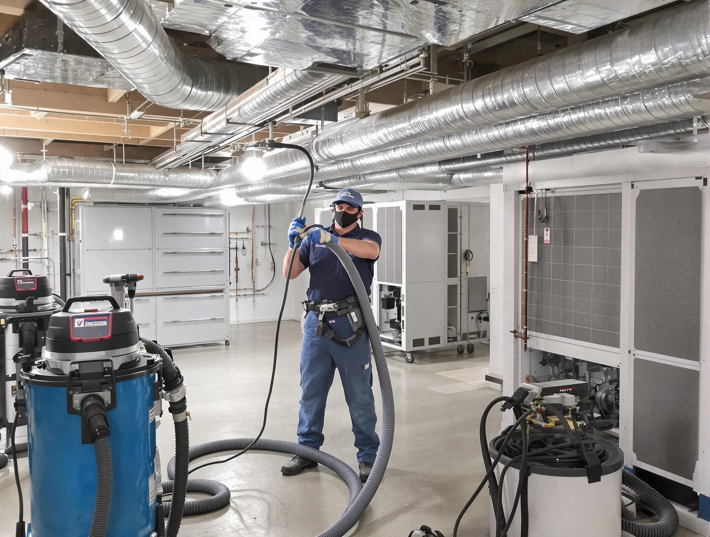 Arvada Air Duct Cleaning specialist performing thorough central air duct cleaning for improved system efficiency in Arvada