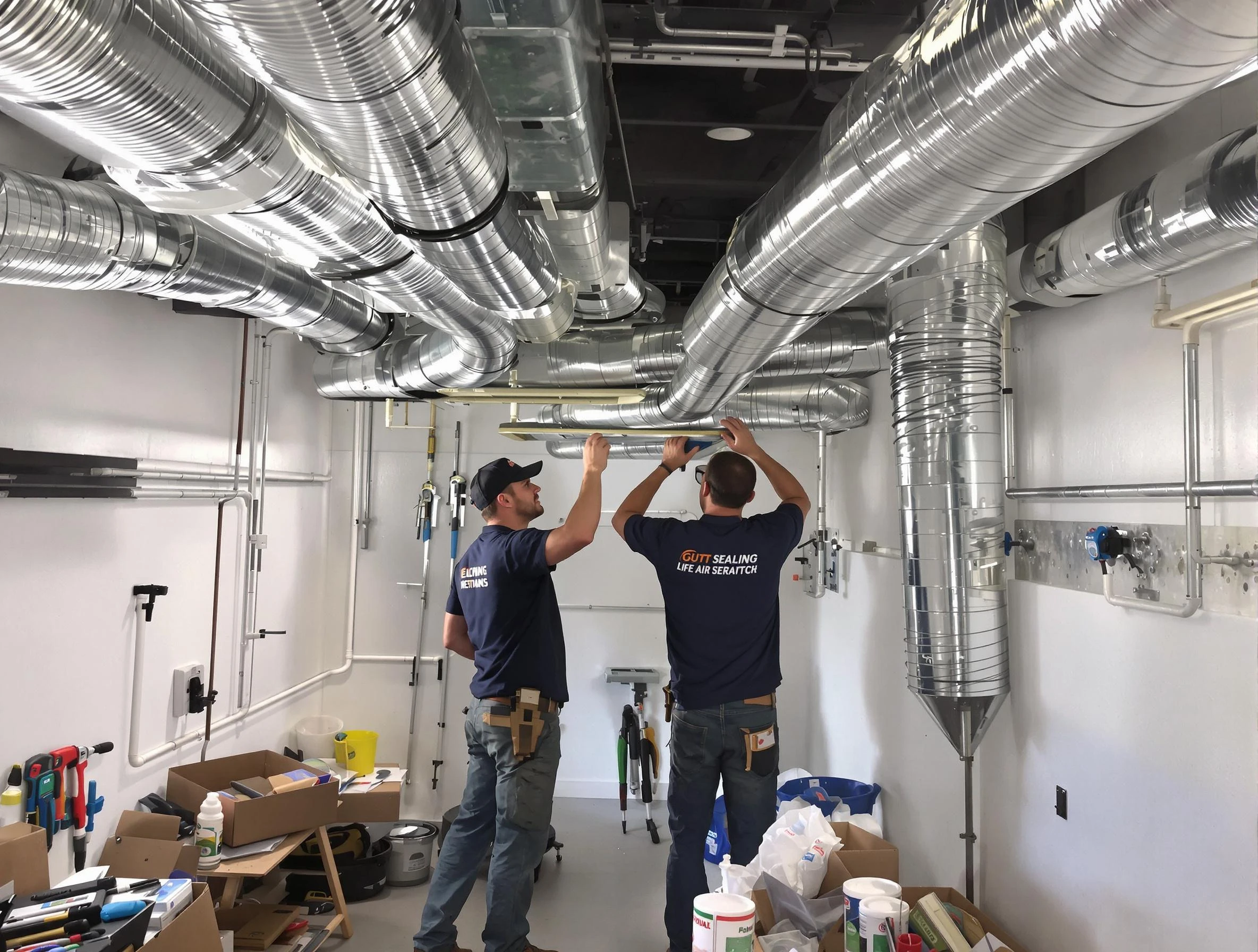 Arvada Air Duct Cleaning technician applying professional duct sealing solutions in Arvada